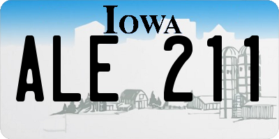 IA license plate ALE211