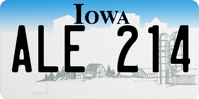 IA license plate ALE214