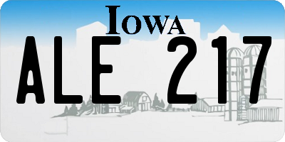 IA license plate ALE217