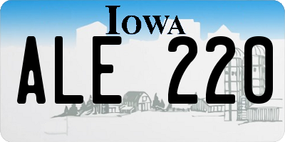 IA license plate ALE220