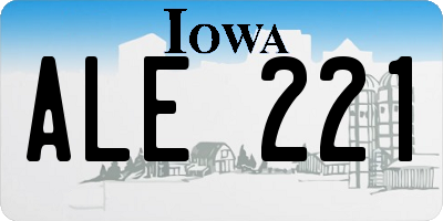 IA license plate ALE221