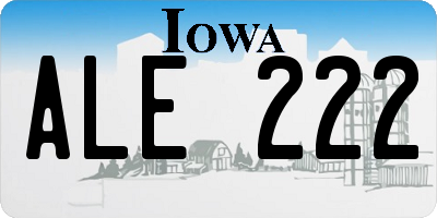 IA license plate ALE222
