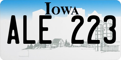 IA license plate ALE223