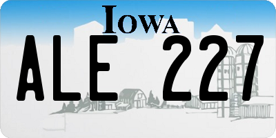 IA license plate ALE227