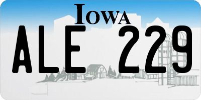 IA license plate ALE229