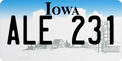 IA license plate ALE231