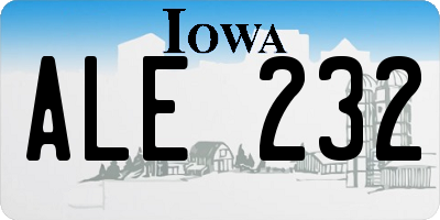 IA license plate ALE232