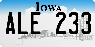 IA license plate ALE233