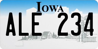 IA license plate ALE234
