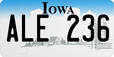 IA license plate ALE236