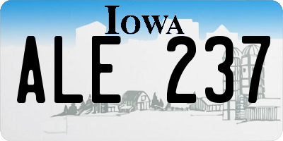 IA license plate ALE237