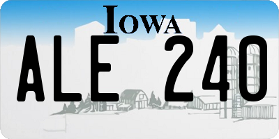 IA license plate ALE240