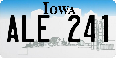 IA license plate ALE241