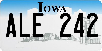 IA license plate ALE242