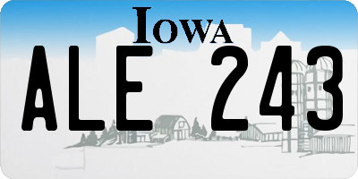 IA license plate ALE243