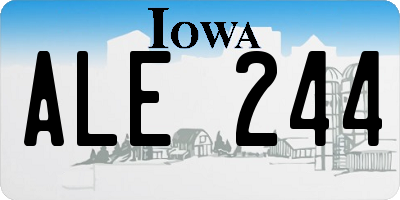 IA license plate ALE244