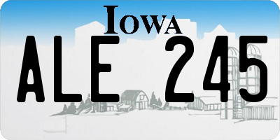 IA license plate ALE245