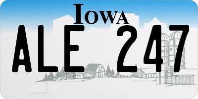 IA license plate ALE247