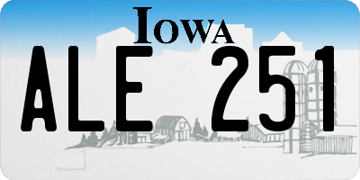IA license plate ALE251