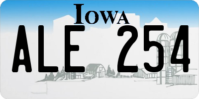 IA license plate ALE254