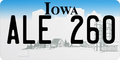 IA license plate ALE260