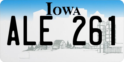 IA license plate ALE261