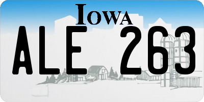 IA license plate ALE263