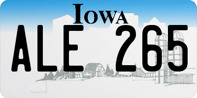 IA license plate ALE265