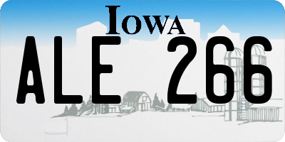 IA license plate ALE266