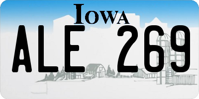 IA license plate ALE269