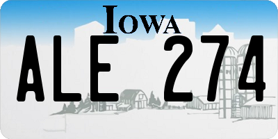 IA license plate ALE274