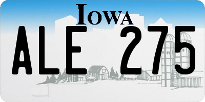 IA license plate ALE275