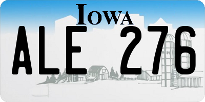 IA license plate ALE276