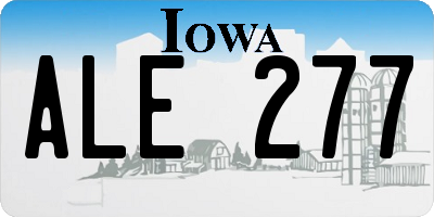 IA license plate ALE277