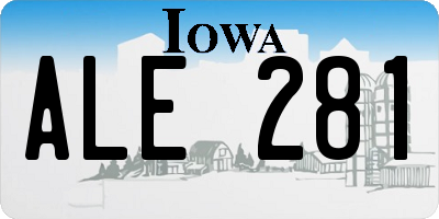 IA license plate ALE281