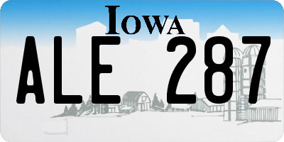 IA license plate ALE287