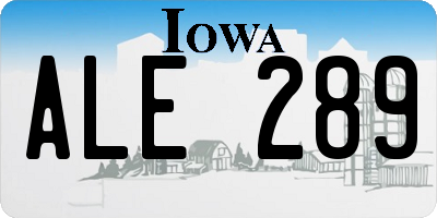 IA license plate ALE289