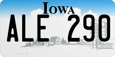 IA license plate ALE290