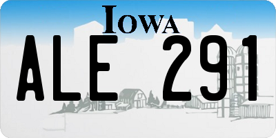 IA license plate ALE291