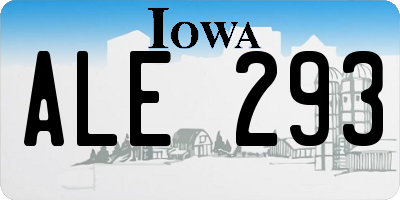 IA license plate ALE293