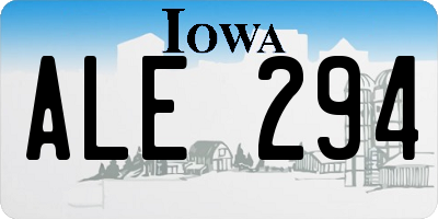 IA license plate ALE294