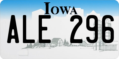 IA license plate ALE296