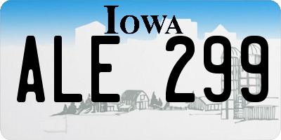 IA license plate ALE299