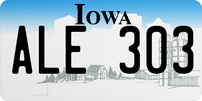 IA license plate ALE303