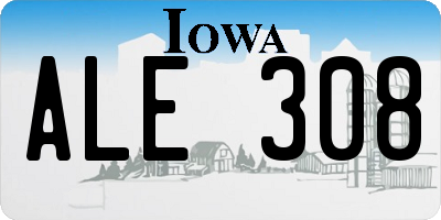 IA license plate ALE308