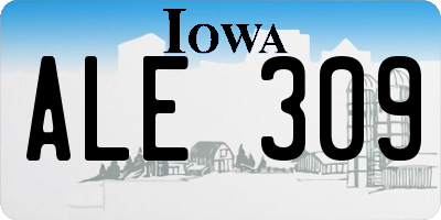 IA license plate ALE309