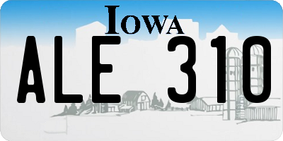 IA license plate ALE310