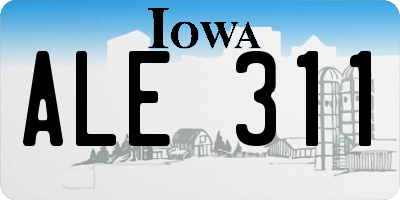 IA license plate ALE311