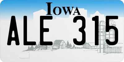 IA license plate ALE315