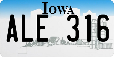 IA license plate ALE316